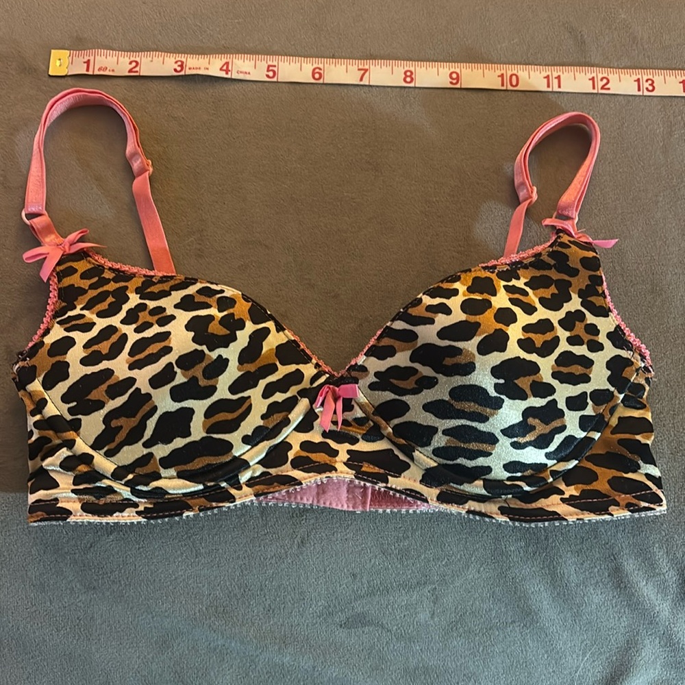 Switchblade Stiletto Leopard Cheetah Nylon Princess Bra Small